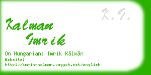 kalman imrik business card
