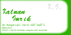 kalman imrik business card